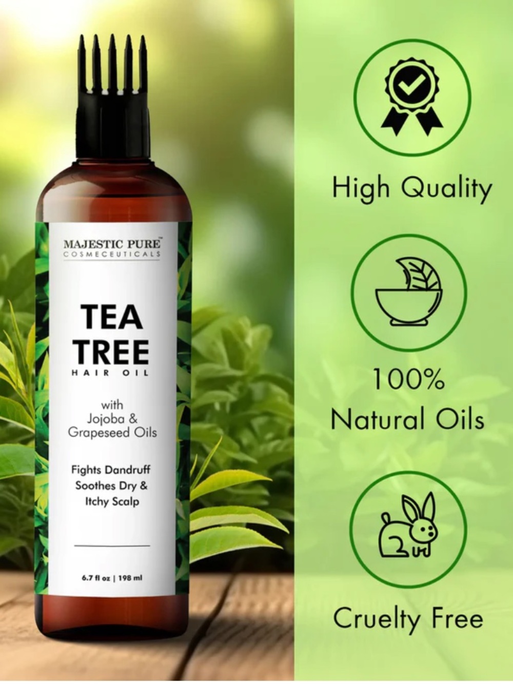 Majestic Tea Tree Hair Oil with attachments 
100%  natural oil